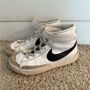 Nike Kids High-Top Sneakers - White and Black Size 2Y